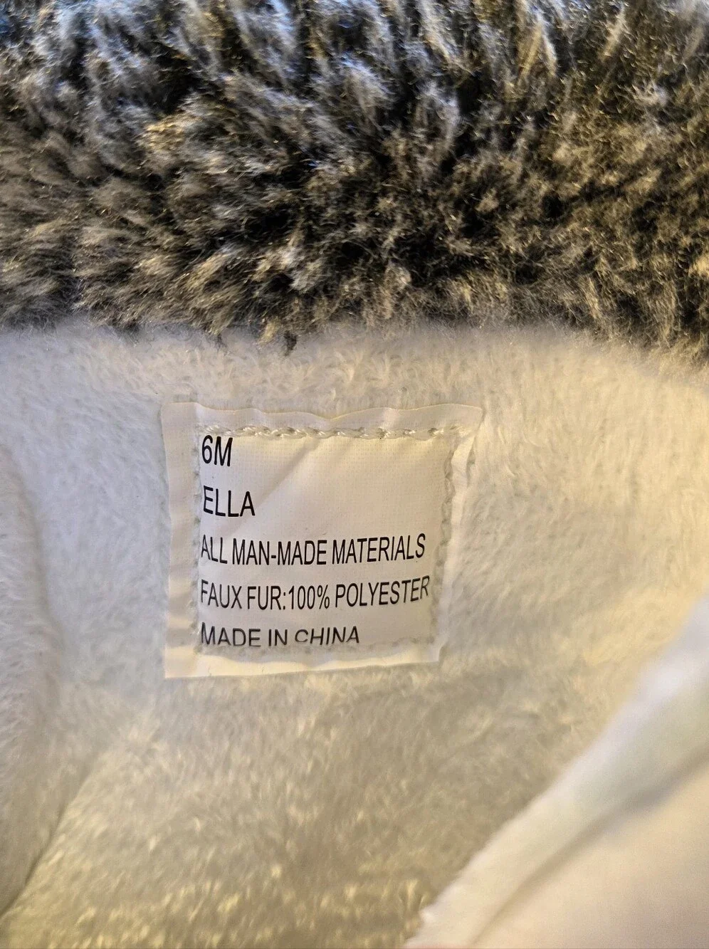 Totes Ella Girls Winter Snow Boots Size 6M White Black Faux Fur Waterproof